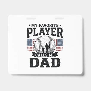 Baseball Dad Favourite Player Vintage Vector Desig Badge
