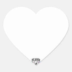 Baseball Dad Favourite Player Vintage Vector Desig Heart Sticker