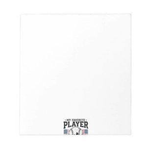 Baseball Dad Favourite Player Vintage Vector Desig Notepad