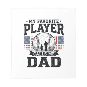 Baseball Dad Favourite Player Vintage Vector Desig Notepad
