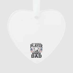Baseball Dad Favourite Player Vintage Vector Desig Ornament