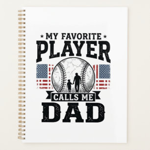 Baseball Dad Favourite Player Vintage Vector Desig Planner