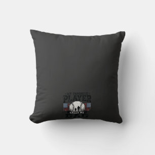 Baseball Dad Favourite Player Vintage Vector Desig Throw Pillow