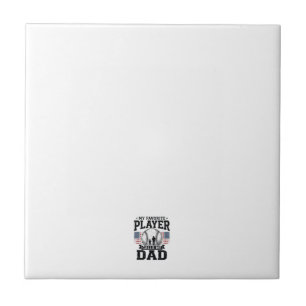 Baseball Dad Favourite Player Vintage Vector Desig Tile