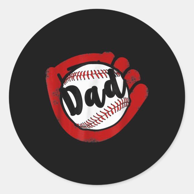 Baseball Dad For Baseball Softball Mom  Classic Round Sticker (Front)