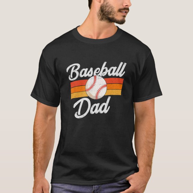 Baseball Dad For Dad Fathers Day Baseball T-Shirt (Front)