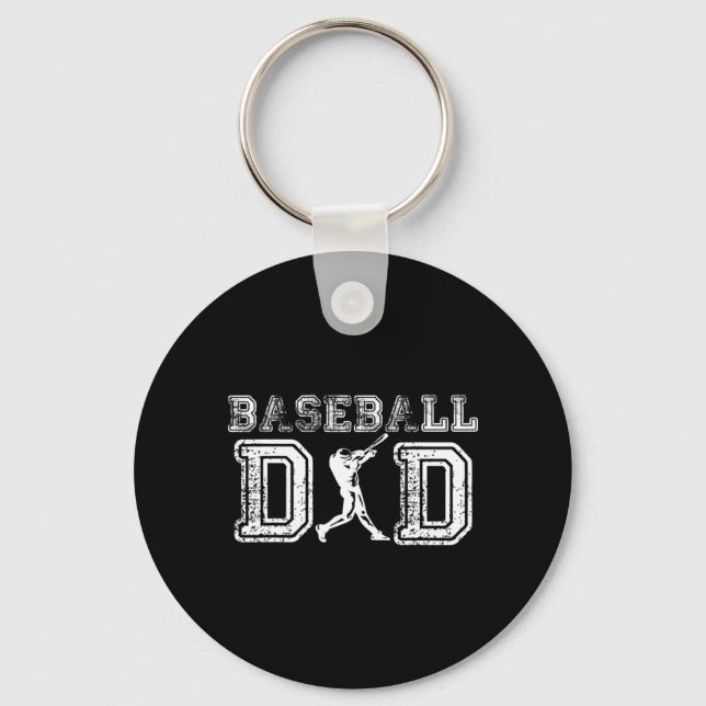 Baseball Dad Fun Fathers Day Gift For Daddy Papa F Keychain (Front)