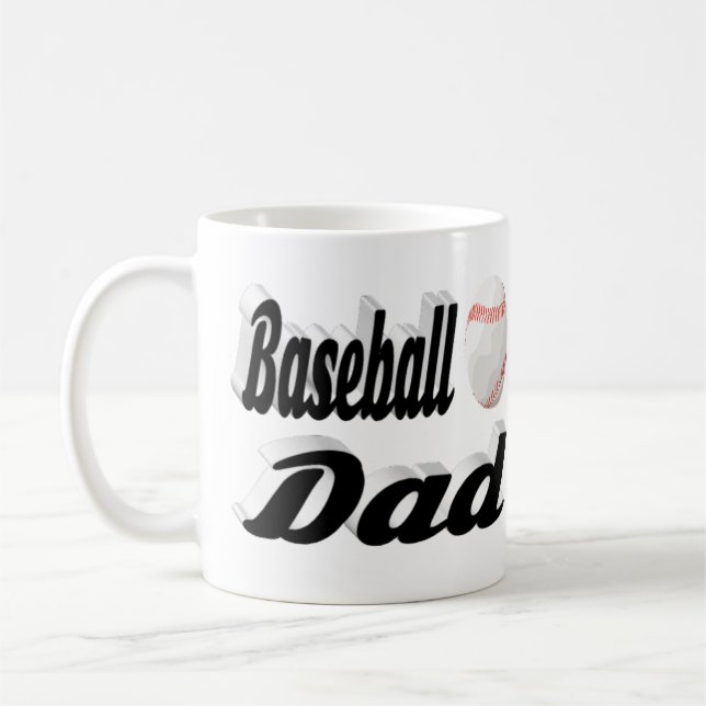 Baseball Dad half text Coffee Mug (Left)