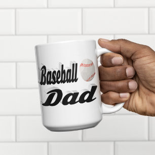 Baseball Dad half text  Giant Coffee Mug