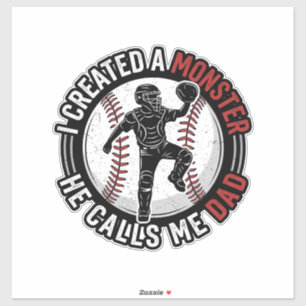 Baseball Dad Monster Vintage Catcher Shirt Design_