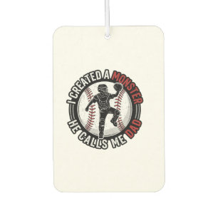 Baseball Dad Monster Vintage Catcher Shirt Design_ Air Freshener