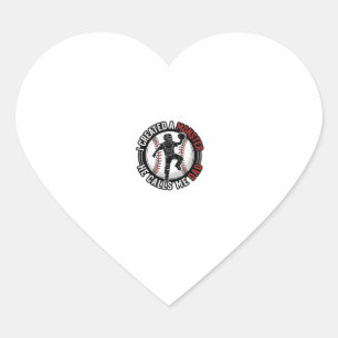 Baseball Dad Monster Vintage Catcher Shirt Design_ Heart Sticker