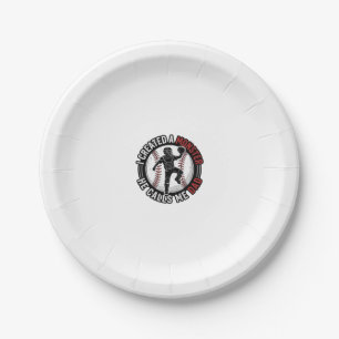 Baseball Dad Monster Vintage Catcher Shirt Design_ Paper Plate