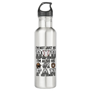 Baseball Dad Number 1 Fan Vintage Shirt Design_1 710 Ml Water Bottle