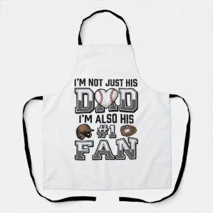 Baseball Dad Number 1 Fan Vintage Shirt Design_1 Apron