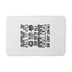 Baseball Dad Number 1 Fan Vintage Shirt Design_1 Bath Mat