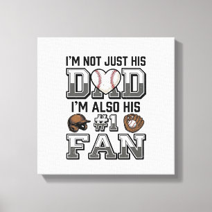 Baseball Dad Number 1 Fan Vintage Shirt Design_1 Canvas Print