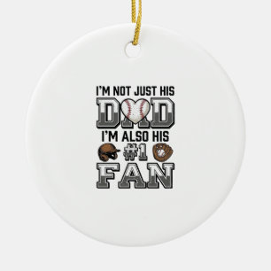 Baseball Dad Number 1 Fan Vintage Shirt Design_1 Ceramic Ornament