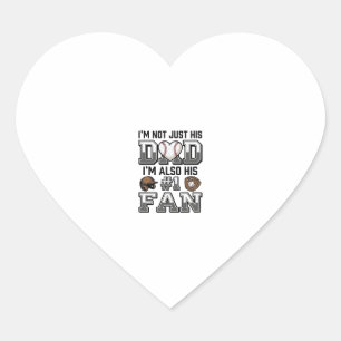 Baseball Dad Number 1 Fan Vintage Shirt Design_1 Heart Sticker