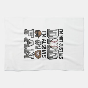 Baseball Dad Number 1 Fan Vintage Shirt Design_1 Kitchen Towel
