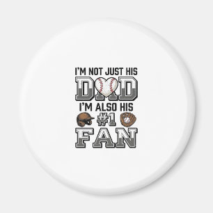 Baseball Dad Number 1 Fan Vintage Shirt Design_1 Magnet