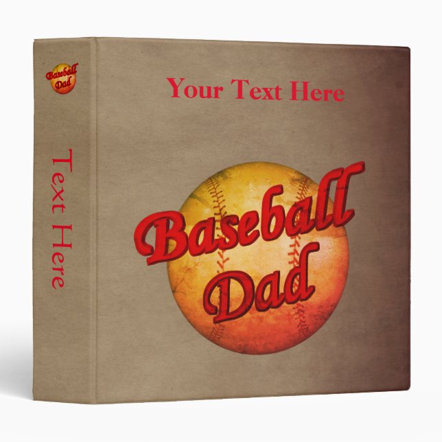 Baseball Dad Personalized Binder (Front/Spine)