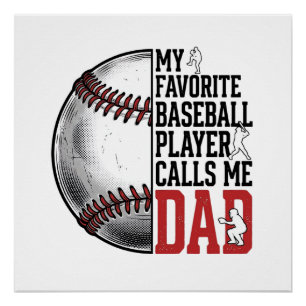 Baseball Dad Vintage Engraving Graphic T-Shirt_1 Poster