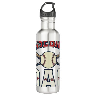 Baseball Dad Vintage Engraving Shirt Design_1 710 Ml Water Bottle