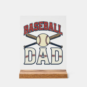 Baseball Dad Vintage Engraving Shirt Design_1 Acrylic Sign