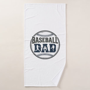 Baseball Dad Vintage Engraving Shirt Design_1 Bath Towel
