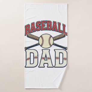 Baseball Dad Vintage Engraving Shirt Design_1 Bath Towel