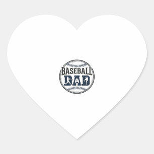 Baseball Dad Vintage Engraving Shirt Design_1 Heart Sticker
