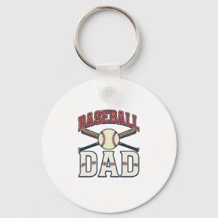 Baseball Dad Vintage Engraving Shirt Design_1 Keychain