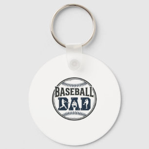 Baseball Dad Vintage Engraving Shirt Design_1 Keychain