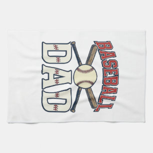Baseball Dad Vintage Engraving Shirt Design_1 Kitchen Towel