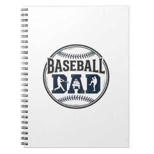Baseball Dad Vintage Engraving Shirt Design_1 Notebook