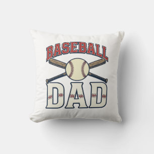 Baseball Dad Vintage Engraving Shirt Design_1 Throw Pillow