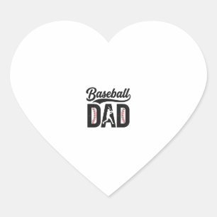 Baseball Dad Vintage Engraving T-Shirt Design_1 Heart Sticker