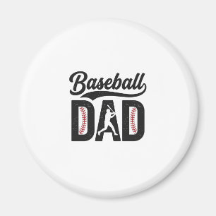 Baseball Dad Vintage Engraving T-Shirt Design_1 Magnet