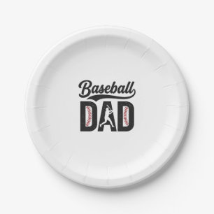 Baseball Dad Vintage Engraving T-Shirt Design_1 Paper Plate