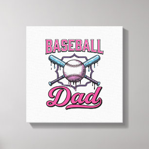 Baseball Dad Vintage Engraving T-Shirt Design (2)_ Canvas Print
