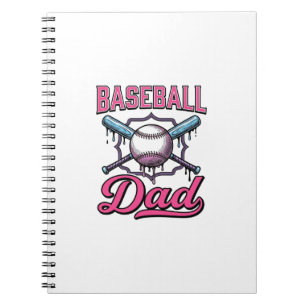 Baseball Dad Vintage Engraving T-Shirt Design (2)_ Notebook