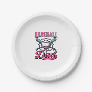Baseball Dad Vintage Engraving T-Shirt Design (2)_ Paper Plate