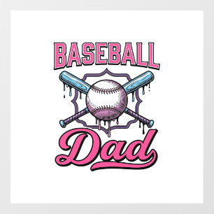 Baseball Dad Vintage Engraving T-Shirt Design (2)_ Window Cling