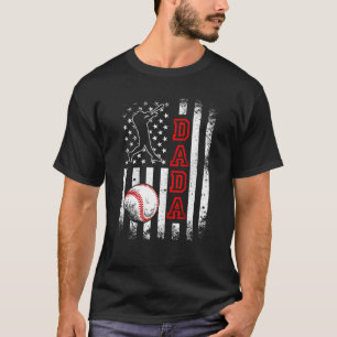 Baseball Dada American Flag Vintage Baseball T-Shirt