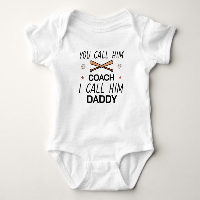 Baseball Daddy | Baseball Coach Baby Bodysuit (Front)