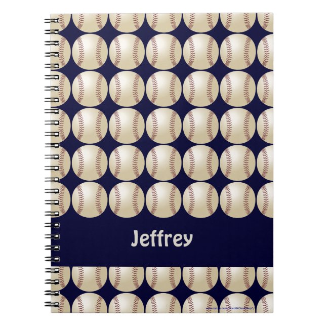 Baseball Dark Blue Personalized Notebook (Front)
