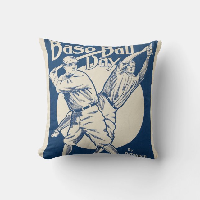 Baseball Days Throw Pillow (Front)