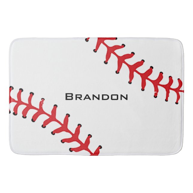Baseball Design Bath Mat (Front)