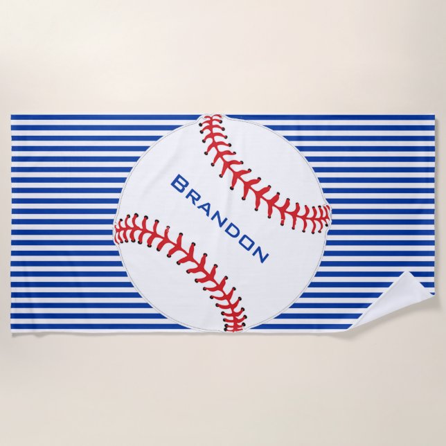 Baseball Design Beach Towel (Front)